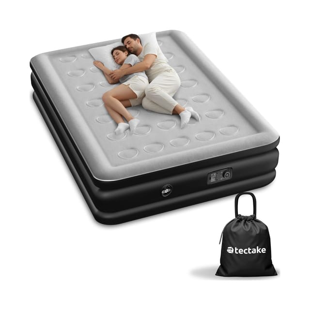 Tectake Aufblasbare Matratze Airdreams Für 1 Oder 2 Personen Mit Eingebauter Elektrischer Pumpe Selbstaufblasend In 2 Minuten 200 x 148 x 44 cm 200 x