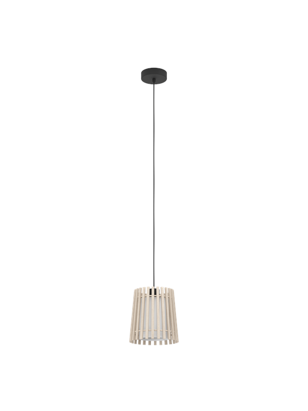 Eglo Pendelleuchte Fattoria 1-flammig 40 W Weiß-Schwarz-Braun