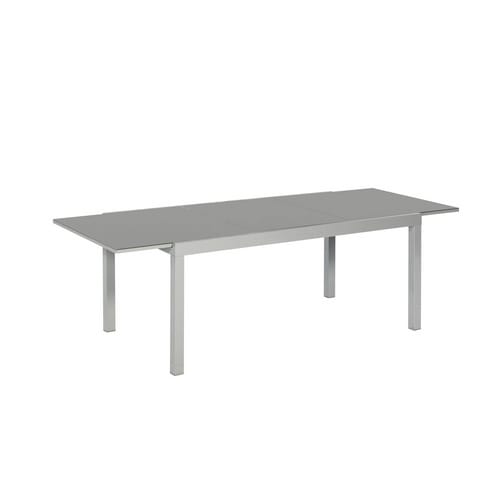 Merxx Amalfi Set 5 -tlg. 4 Stapelsessel Gartentisch Ausziehbar Silber-Grau