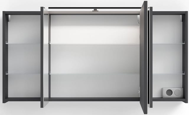 byLIVING Spiegelschrank SPREE, Breite 120 cm, anthrazit, LED Beleuchtung