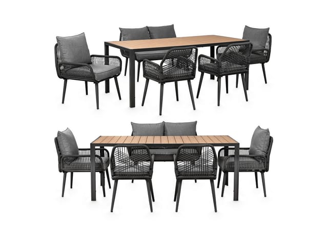 Swing&Harmonie Gartenmöbel Lounge-Set „SiennaXL“ für 6 Personen - anthrazit/grau