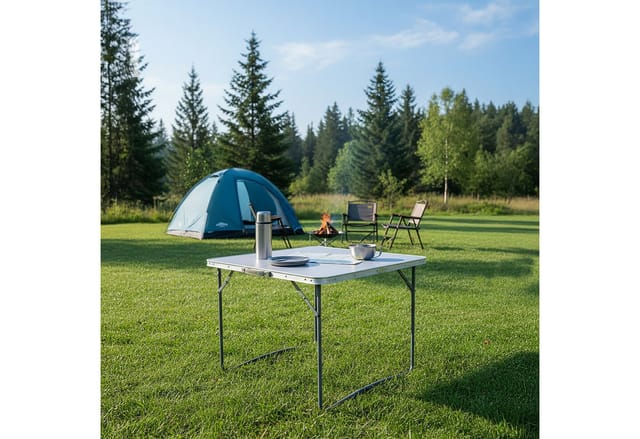 relaxdays Klapptisch Klappbarer Campingtisch, weiß