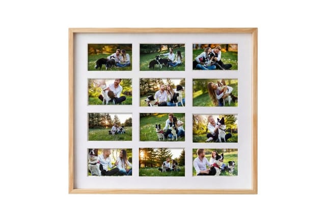 EDAXO Bilderrahmen Collage Bilderrahmen aus Holz für 12 Fotos FORMIN, 59 x 54 cm