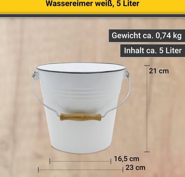 Krüger Putzeimer, (1-tlg), Emaille, 5 Liter