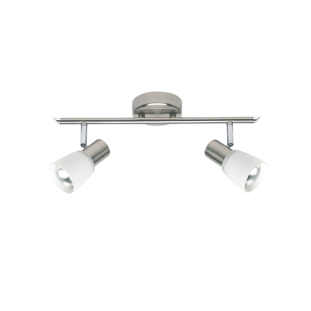 BRILLIANT Lampe Luca Spotrohr 2flg eisen/chrom/weiß 2x R50, E14, 40W, geeignet für Reflektorlampen (nicht enthalten) Köpfe schwenkbar