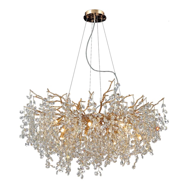 Deckenleuchte De Ampezzo 11xg9 A.reg.xd.100cm M/klarglas Und Vergoldetem Rahmen