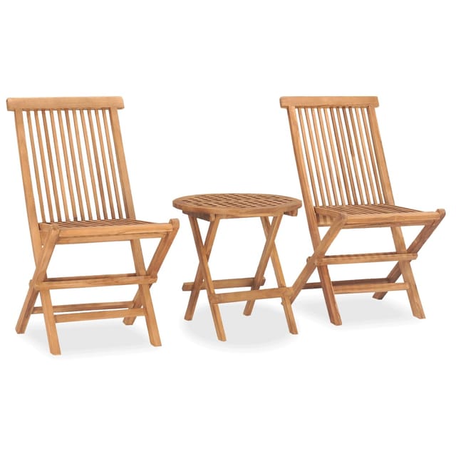 3-tlg. Garten-essgruppe Klappbar Massivholz Teak