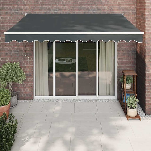 Markise Einziehbar Anthrazit 3,5x2,5 M Stoff Und Aluminium