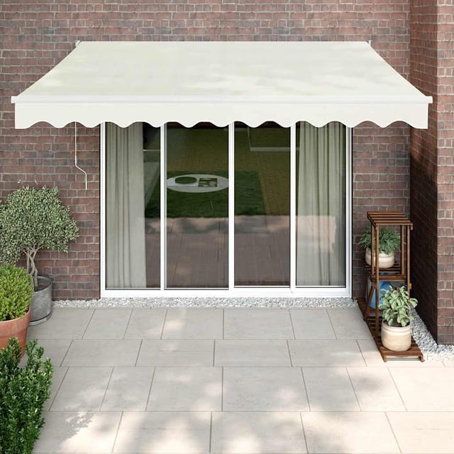 Markise Einziehbar Creme 3x2,5 M Stoff Und Aluminium