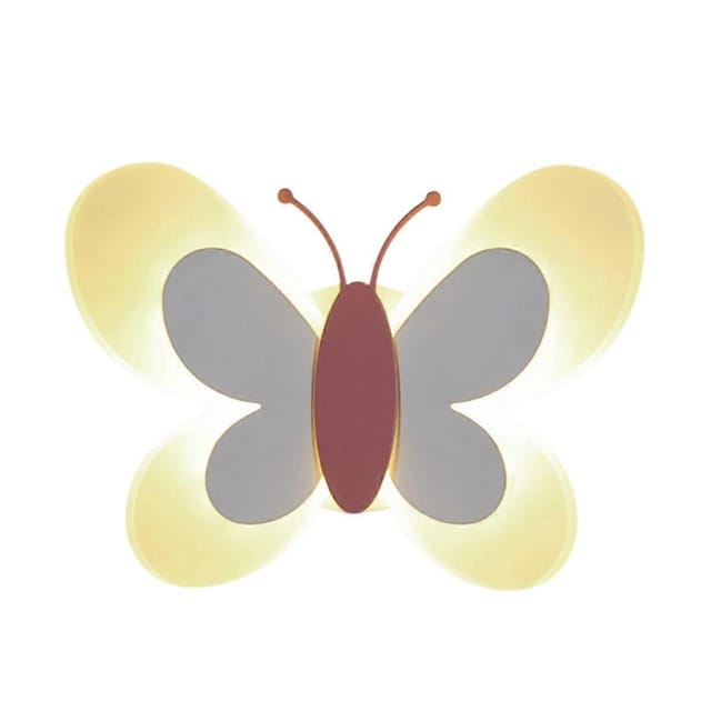 Kinderzimmerlampe Moderne Schmetterlings-wandlampe, Weißer Flügel & Rosa