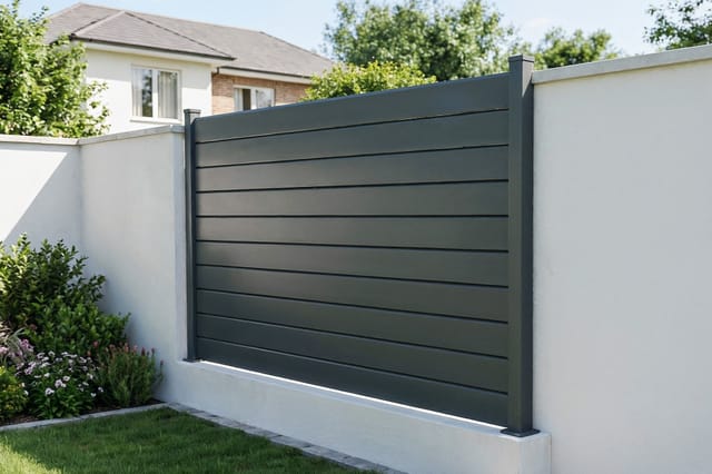 Aluminiumzaun Lamellen 2m Vano Höhe 150cm Grau