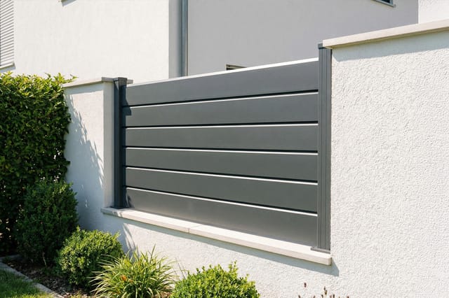 Aluminiumzaun Lamellen 2m Vano Höhe 90cm Grau