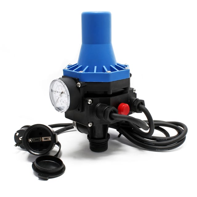 Wiltec - Druckschalter Mit Kabel Skd-3 230v Bis 10 Bar, Druckwächter Mit Trockenlaufschutz Für Hauswasserwerke Und Pumpen, Zuverlässige Pumpensteuerung