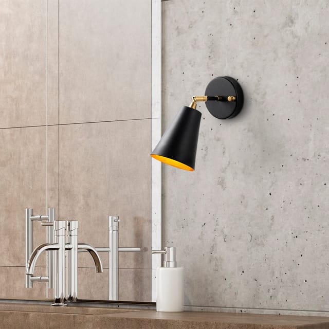 Wandleuchte Schwarz Gold Glas Gletscher