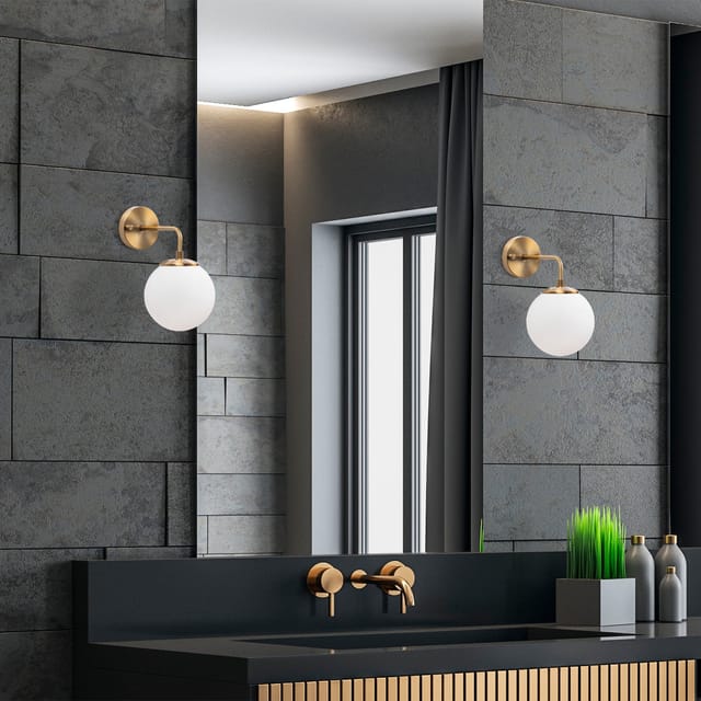 Wandleuchte Bronze Glas Brim