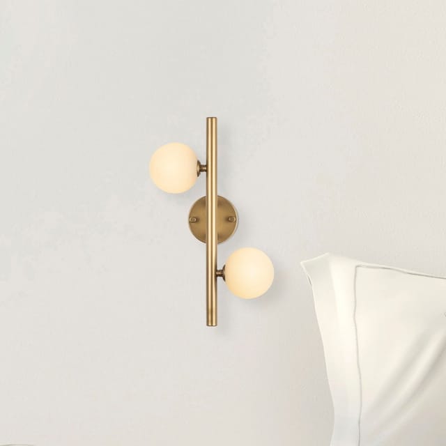 Wandleuchte Gold Glas Helios