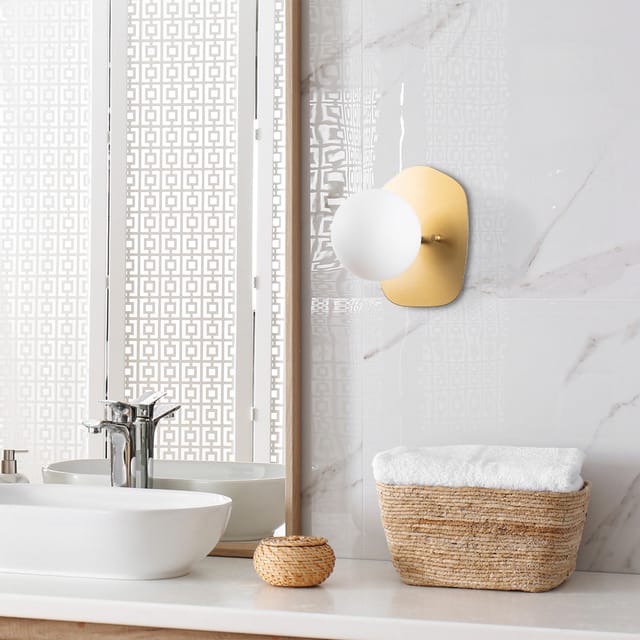 Wandleuchte 1-flammig Gold Glas Axel