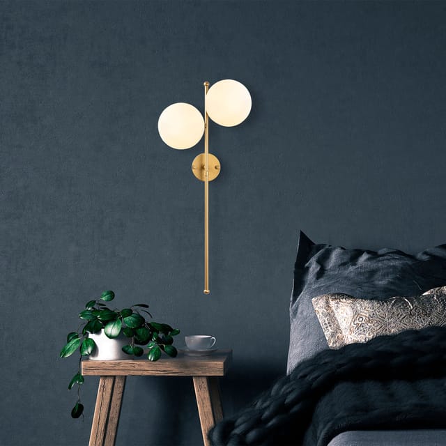 Wandleuchte 2-flammig Gold Glas Radiance