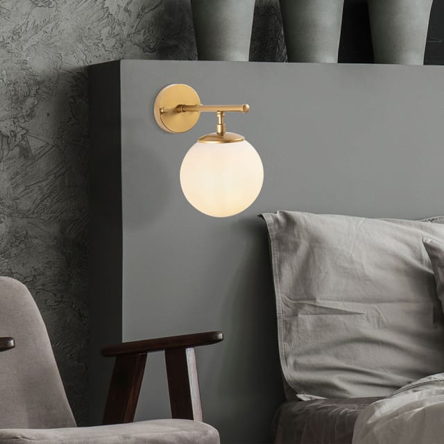 Wandleuchte Gold Glas Obsidian