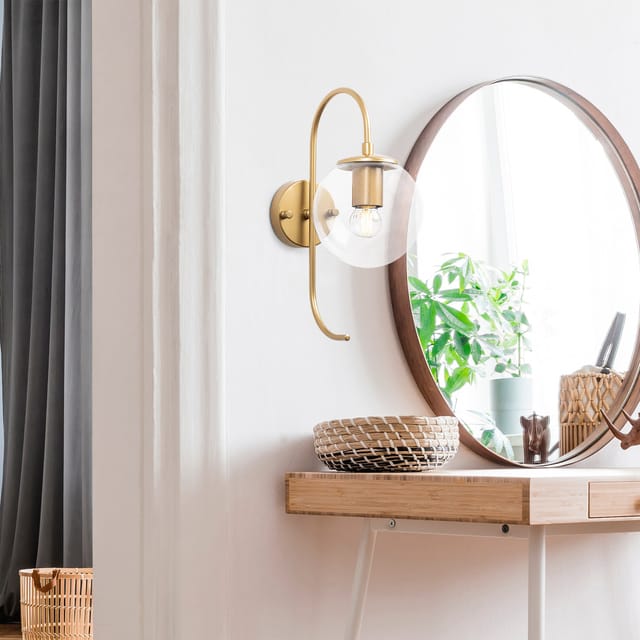 Wandleuchte Gold Klarglas Lucent