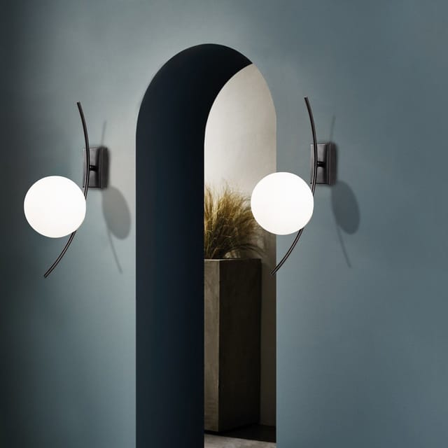 Wandleuchte Schwarz Glas Cielo
