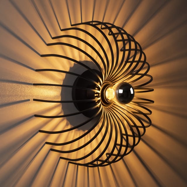 Wandleuchte Schwarz Metall Poise