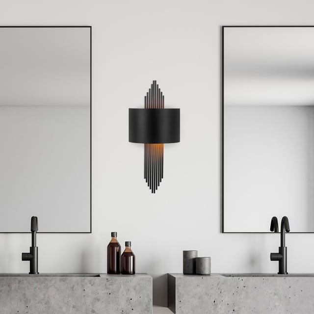 Wandleuchte 1-flammig Schwarz Metall Andes