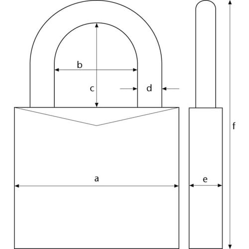 Vorhangschloss Messing 45/30 Triples B/sb - Abus