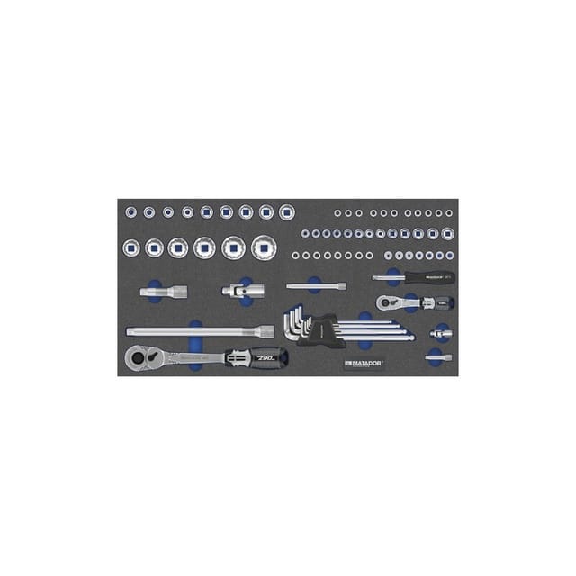 Werkzeugeinsatz, 1/4“ - 1/2“-steckschlüssel-sat 71 Tlg. Maße In Mm (bxtxh): 565 X 300 X 25