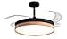 Bel Air Home Deckenventilator Cosmos Schwarz, Leiser Motor Dc, Klappbare Flügel, Licht Led 36w Einstellbar 3000k-6500k, Control Fernbedienung, Wintermodus, Metall