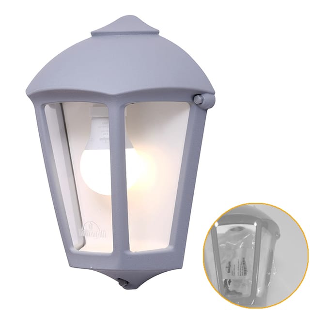 Wandleuchte Fabio 1xe27 Ip55 L.21xb.11,5xh.29cm Grau Harz