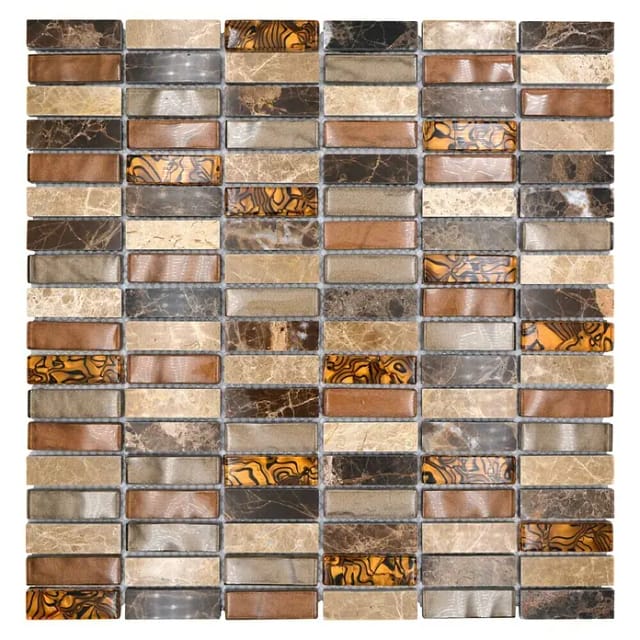 Mosaikfliese Crystal Mix XCM SM18 (29,8 x 30,4 cm, Beige/Braun, Glänzend)