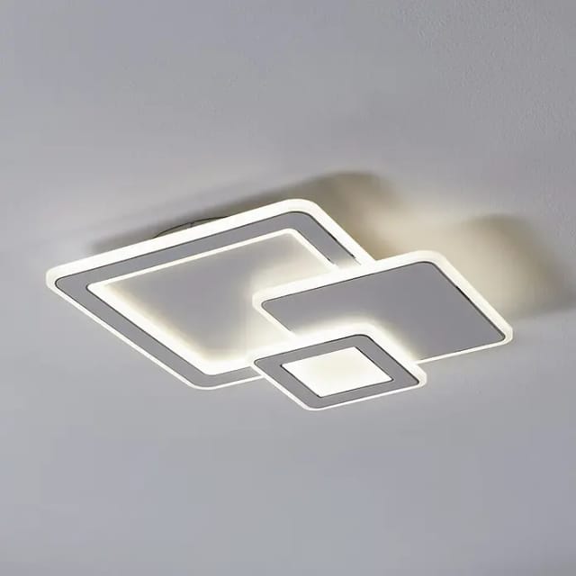 Eglo LED-Deckenleuchte Mentalurgia (12 W, L x B x H: 490 x 490 x 65 mm, Weiß/ Chrom, Lichtfarbe: Warmweiß)