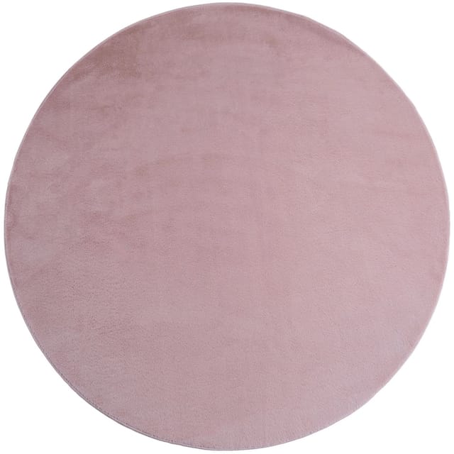 Kurzflorteppich Joy (Rosa, Durchmesser: 120 cm, 100 % Polyester)