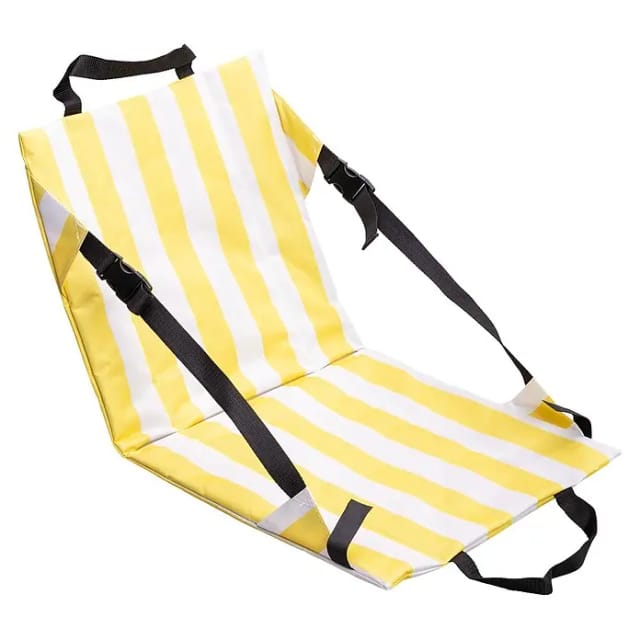 Strandstuhl (B x T x H: 38 x 38 x 38 cm, Polyester, Gelb-Weiß)