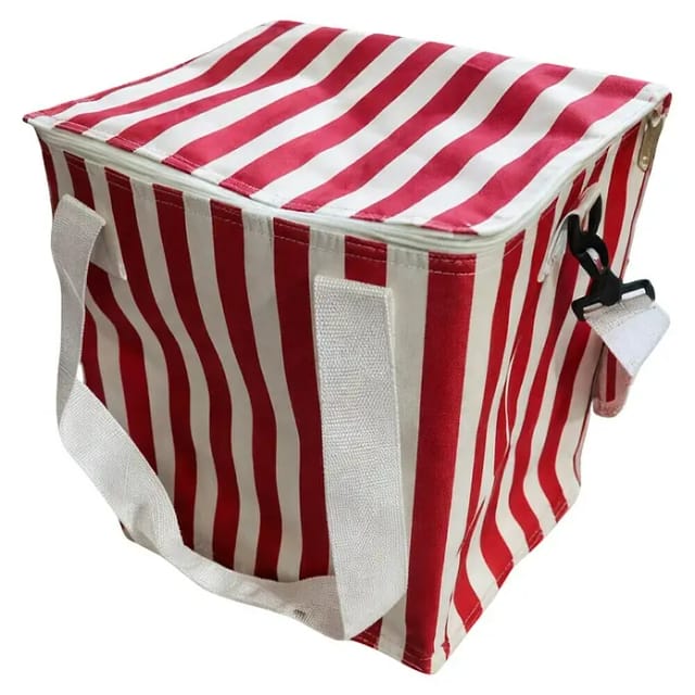 Kühltasche (Volumen: 18 l, 22 x 30 x 31 cm, Pink-Weiß)