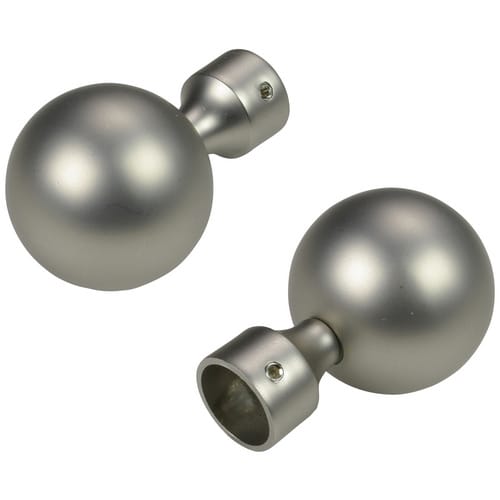 LIEDECO Endstück, Kugel, 16 mm, 2 Stück, Silber - silberfarben