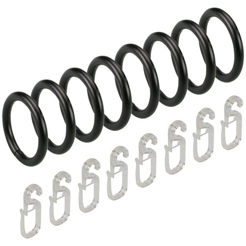 LIEDECO Stilring, Schwarz, 8 Stück, 16 mm