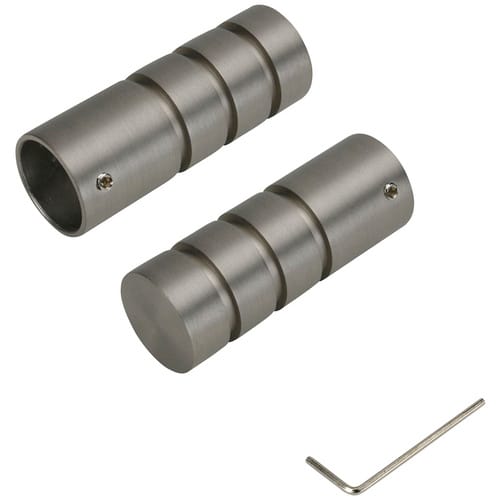 LIEDECO Endstück, Zylinder, 20 mm, 2 Stück, Nickel - silberfarben