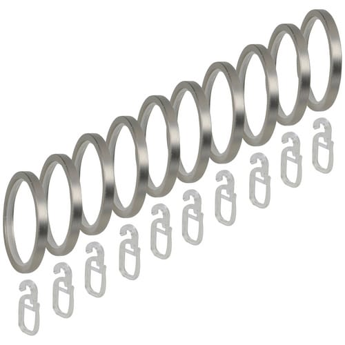 LIEDECO Stilring, mit Faltenlegehaken, Nickel, 10 Stück, 20 mm - silberfarben