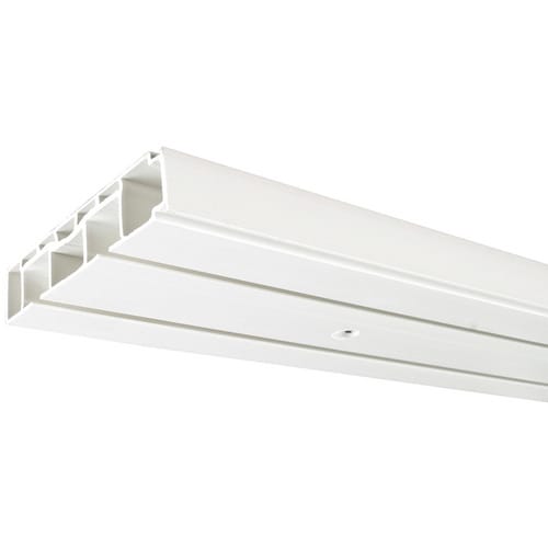 LIEDECO Vorhangschiene, Länge: 1800 mm, 2-läufig, Kunststoff - weiss