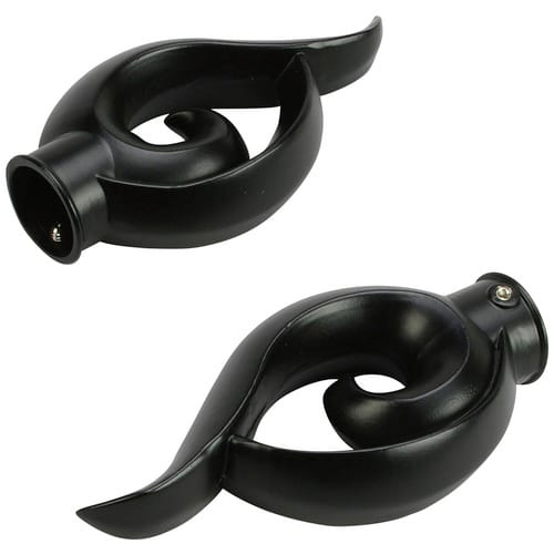 LIEDECO Endstück Bessie, Blues, Geschwungen, 20 mm, Schwarz