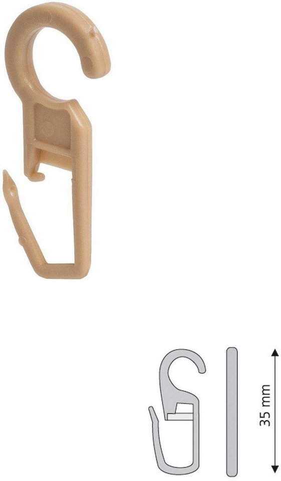 LIEDECO Faltenlegehaken, 12 Stück - beige