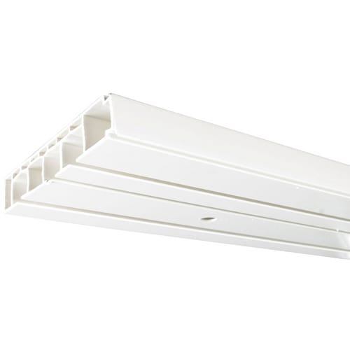 LIEDECO Vorhangschiene, Länge: 1500 mm, 3-läufig, Kunststoff - weiss