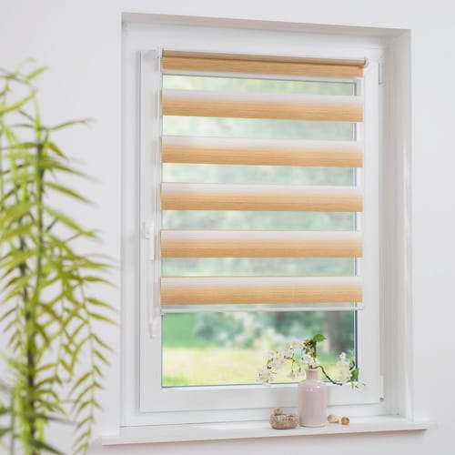 LIEDECO Klemmfix-Duo-Rollo, Stoff, verdunkelnd - beige