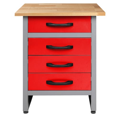 Ondis24 Werkbank, Bernd 60 cm Rot-Grau