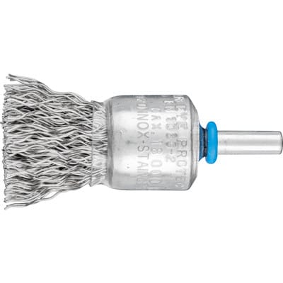 PFERD TOOLS POS Pinselbürste ungezopft PBU Ø20mm Schaft-Ø6 mm Edelstahl-Draht-Ø0,50