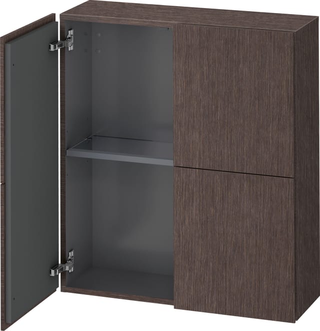 Duravit Halbhochschrank L-Cube 70x24,3x80cm, 2 Tür., Ei dkl. gebürstet