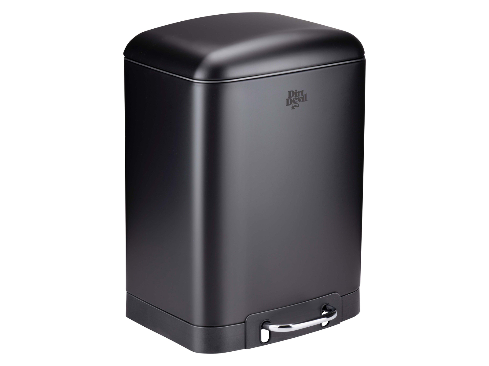 DIRT DEVIL Tretabfalleimer, 6 L, Soft Close, Edelstahl, schwarz