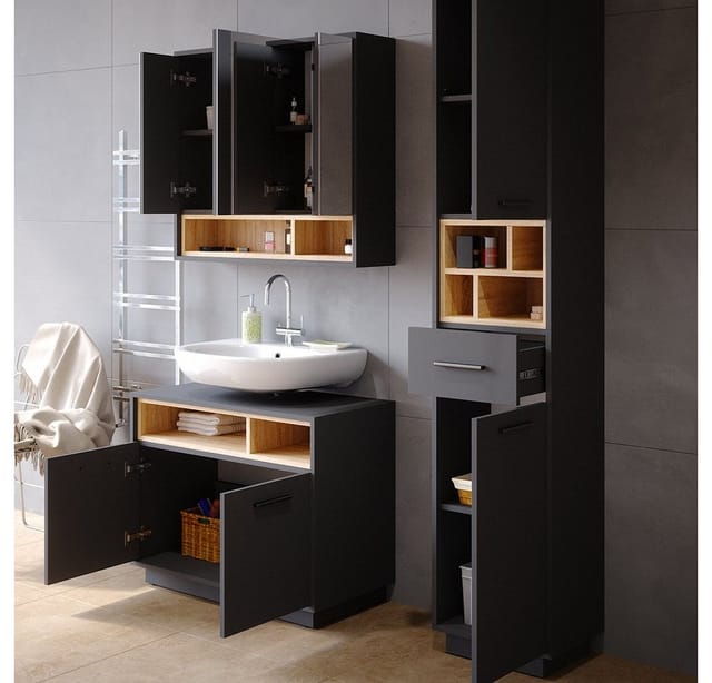 Vicco Badmöbel Set Beatrice Spiegelschrank Waschtischunterschrank Hochschrank